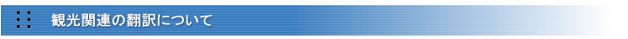 観光関連の翻訳サービスについて